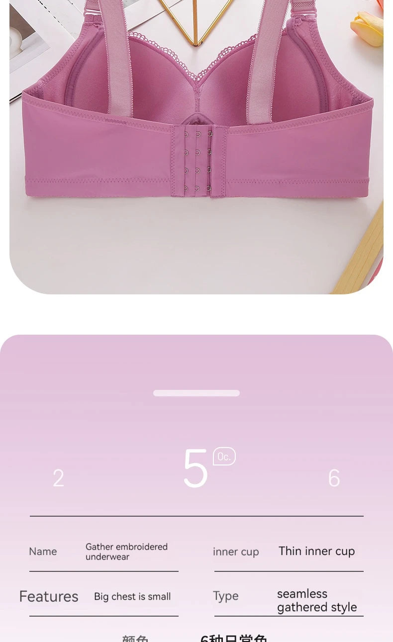 Sujetadores de encaje para mujer, Bralette con perspectiva ultrafina, sujetador con escote en V profundo, lencería Sexy, Tops de talla grande, ropa interior para mamá, sujetador activo