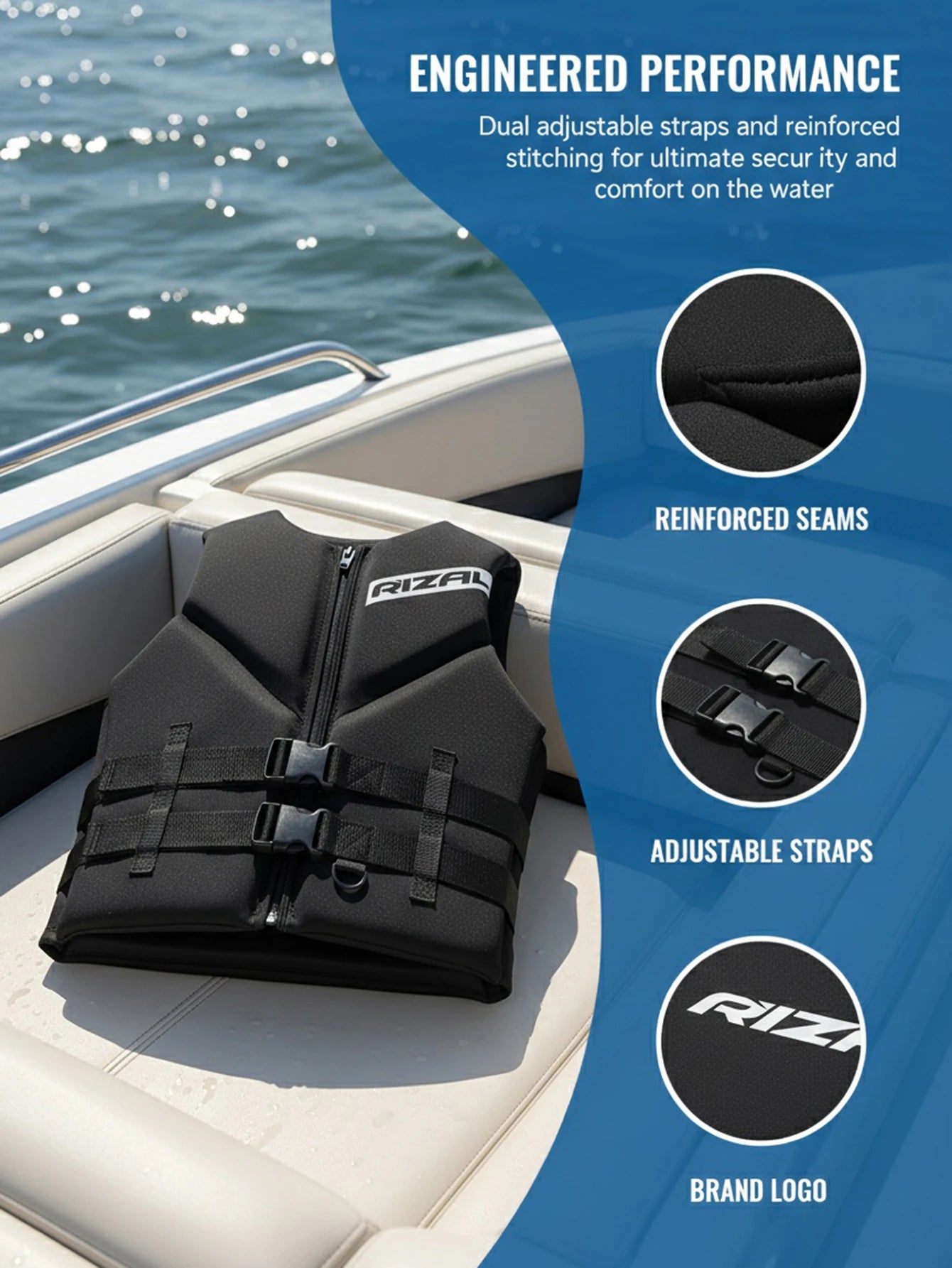 Chaleco salvavidas para adultos, para Surf, Kayak, Wakeboard, lanchas de rescate, balsa, esquí, deportes acuáticos, natación, rescate a la deriva