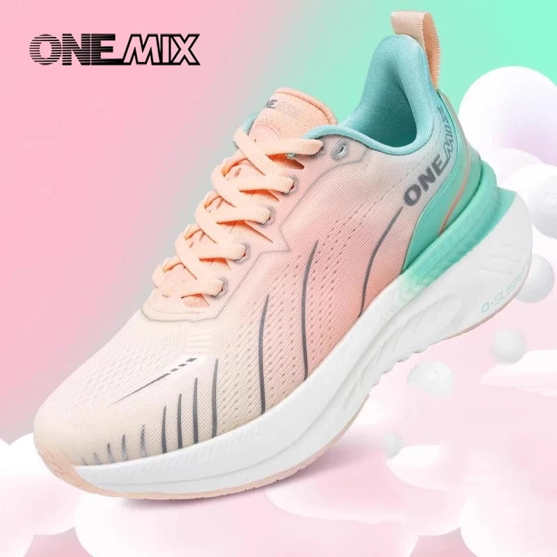 ONEMIX-zapatillas de deporte transpirables para mujer, zapatos deportivos de amortiguación a la moda, color negro, 2024