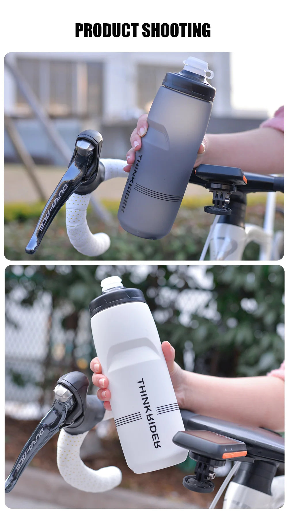 ThinkRider-botella de agua para bicicleta de montaña y carretera, botella de plástico portátil de gran capacidad para deportes al aire libre, 620ml/750ml