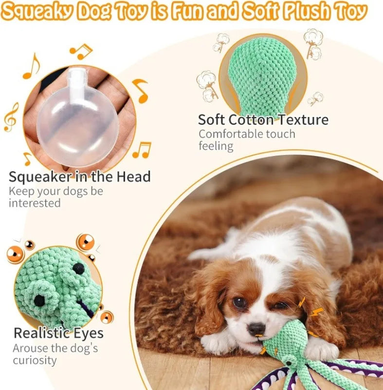 Juguete grande para perros de peluche chirriante, juguete masticable de tela suave para todos los tamaños de perros, recompensa de entrenamiento y regalo