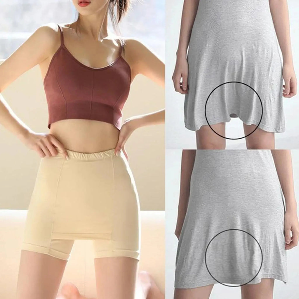 Bragas de seguridad de doble capa para niñas y mujeres, Boxer, pantalones cortos protectores de cintura alta debajo de las faldas, ropa interior de vestido de verano