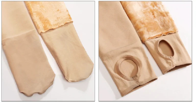 Bas thermiques en molleton pour femme, collant polaire femme ,collants chauds et Sexy, translucides, Slim, épais, en velours élastique, pour l'hiver,collant thermique femme effet peau,legging polaire femme