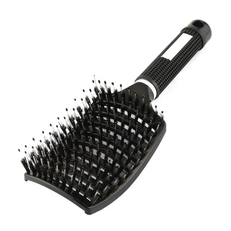 Cepillo para el cabello, cepillo para el cabello exfoliante, cerdas, peine para el cabello rizado húmedo para mujer, herramienta de peinado para salón, especial para pelucas de cabello Real