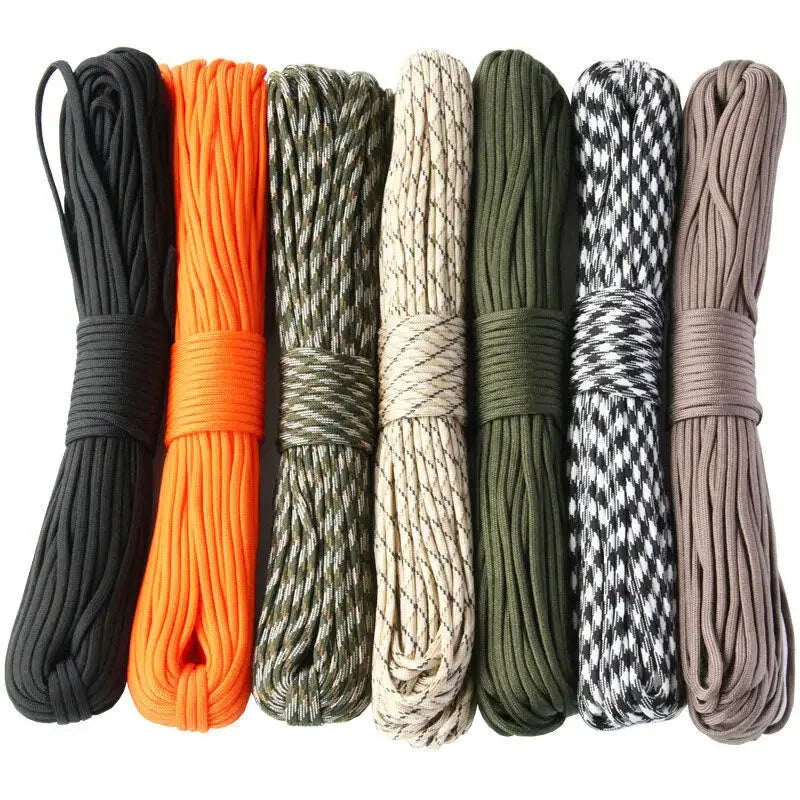 Cuerda Paracord de 7 núcleos 550, 5 15 30 M de diámetro, cordón de 4mm para acampar al aire libre, cordón de supervivencia, paracaídas, accesorios para tienda de senderismo
