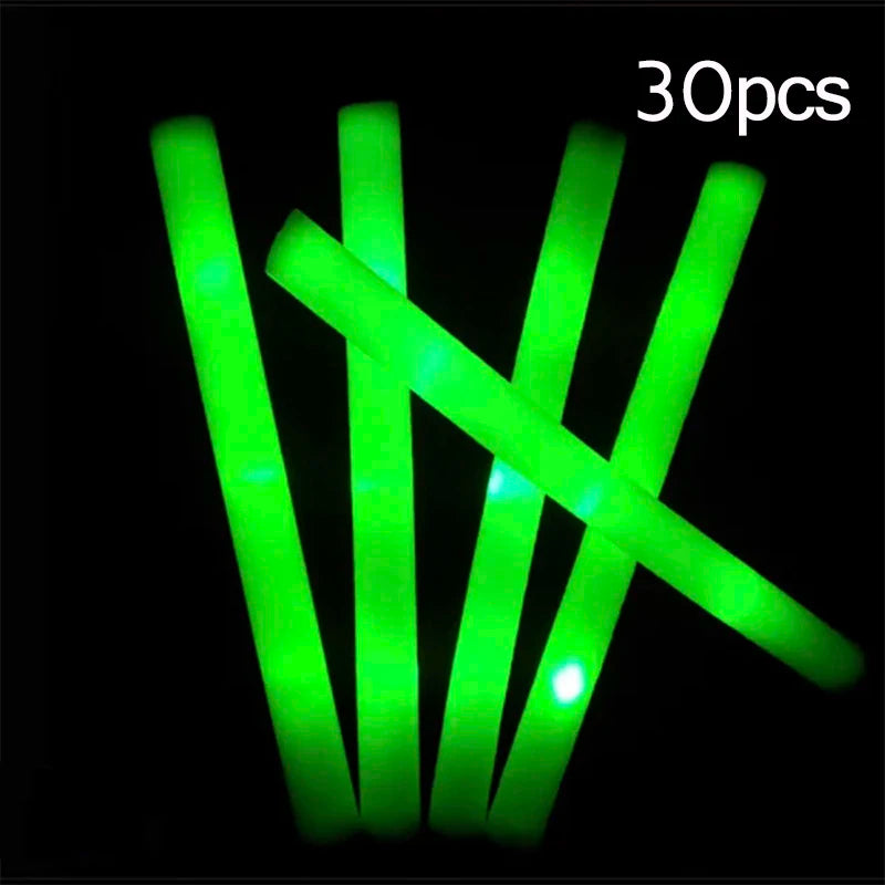 15/30 Uds. Barras luminosas LED a granel coloridas RGB, barra de espuma brillante, tubo de animación, luz oscura para suministros para fiesta de boda, cumpleaños y Navidad