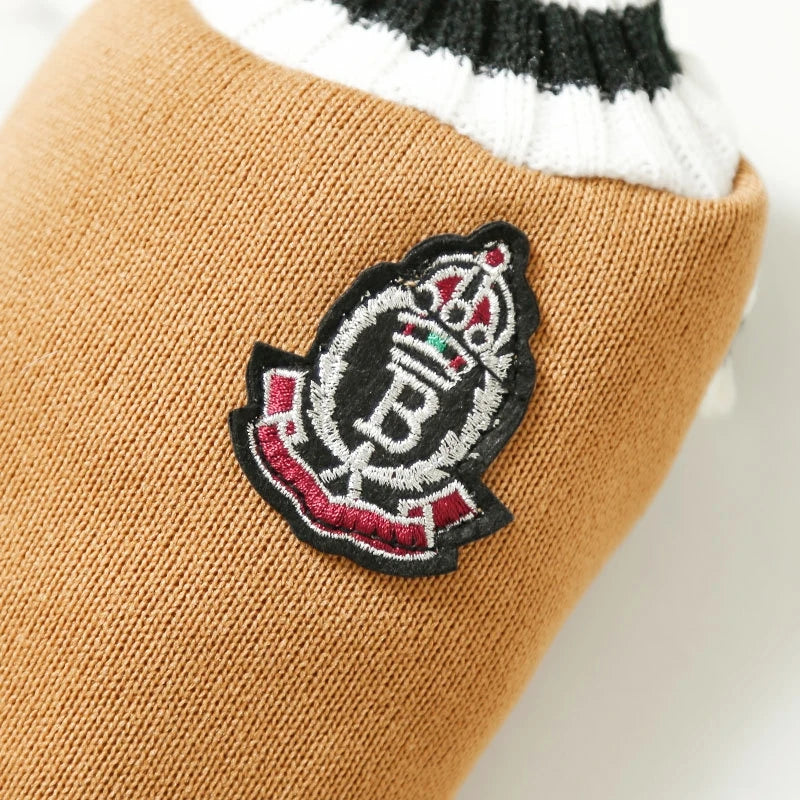 Suéter de moda para perros, ropa cálida de invierno para perros pequeños y medianos, suéter para gatos de estilo universitario, jersey para cachorros, ropa para perros Chihuahua