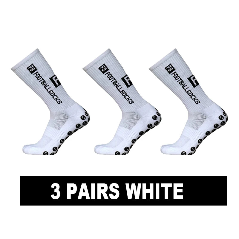 3/1 par nuevo estilo FS calcetines de fútbol redondos de silicona con ventosa agarre antideslizante calcetines de fútbol deportes hombres mujeres béisbol calcetines de Rugby