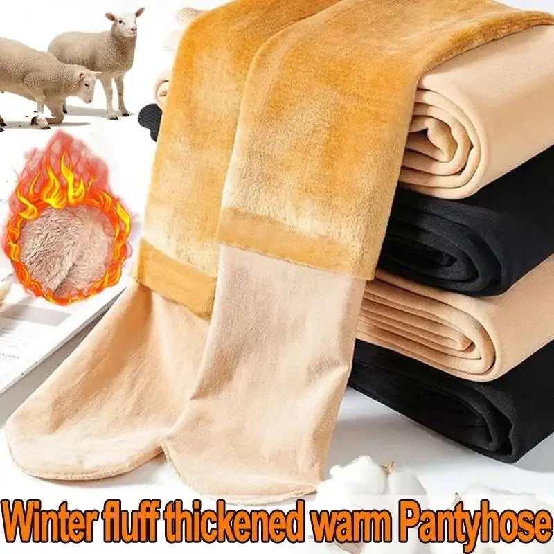 Medias térmicas de invierno para mujer, pantimedias de terciopelo transparente con forro polar, mallas gruesas y cálidas con capa interior de felpa