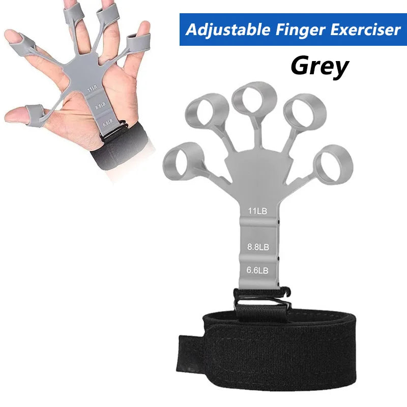 iLMH Entrenador de fuerza de agarre ajustable de 5-60 kg con ejercitador de dedos, fortalecedor de agarre de mano para desarrollo muscular y recuperación de lesiones