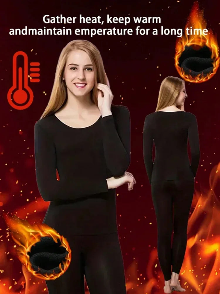 Ropa interior térmica cálida para mujer, ropa íntima Sexy para mujer, Calzoncillos largos con forma de mujer, ropa térmica moldeadora de cuello medio para mujer
