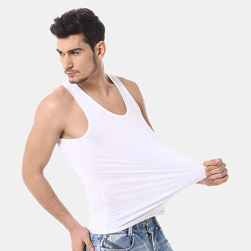 Chaleco fino de algodón para las cuatro estaciones de color sólido para hombre, sudadera informal y cómoda del Joker, chaleco ajustado para ejercicio físico