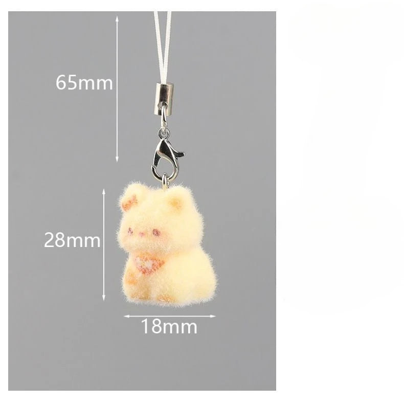 Lindo colgante de perro de resina de peluche 3D, Mini muñeca, colgante para teléfono móvil, decoración de llaves DIY, pequeño adorno artesanal