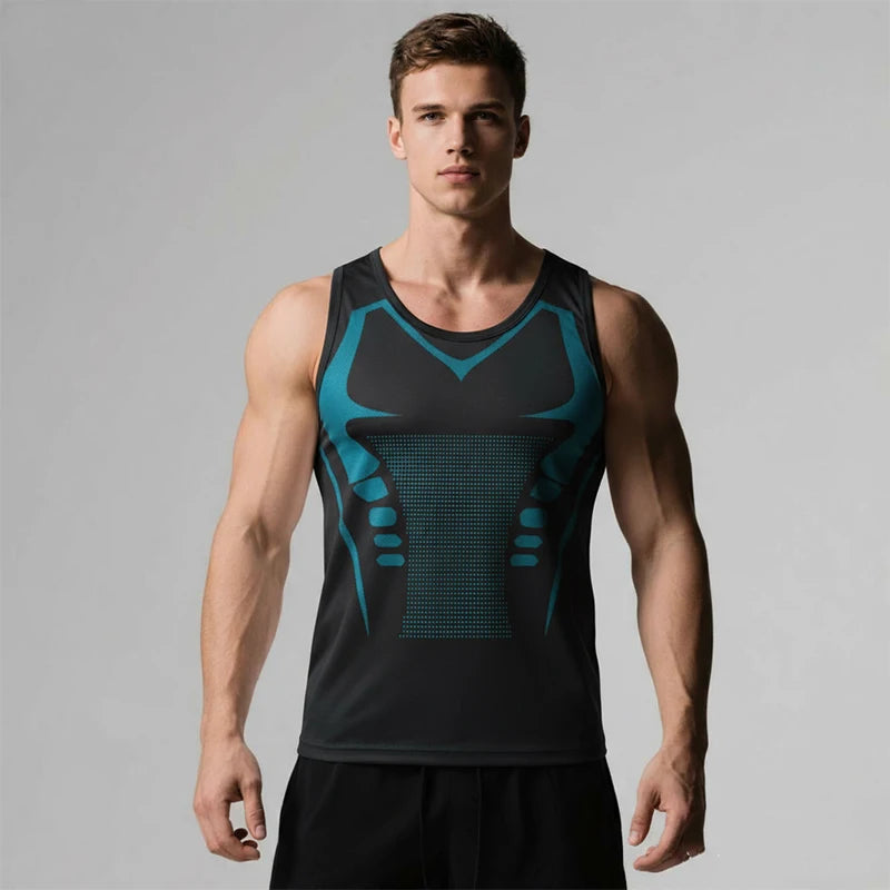 Nuevo chaleco de compresión deportivo para hombre, moldeador de cuerpo, chaleco de compresión adelgazante, camiseta interior ajustada para gimnasio y baloncesto