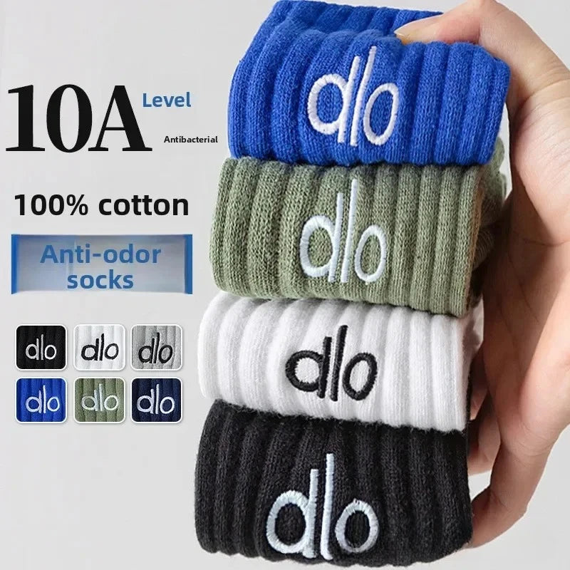 Calcetines dlo de algodón puro antiolor, aptos para todas las estaciones, medias 100% algodón, para jóvenes estudiantes, talla grande, calcetines de baloncesto.