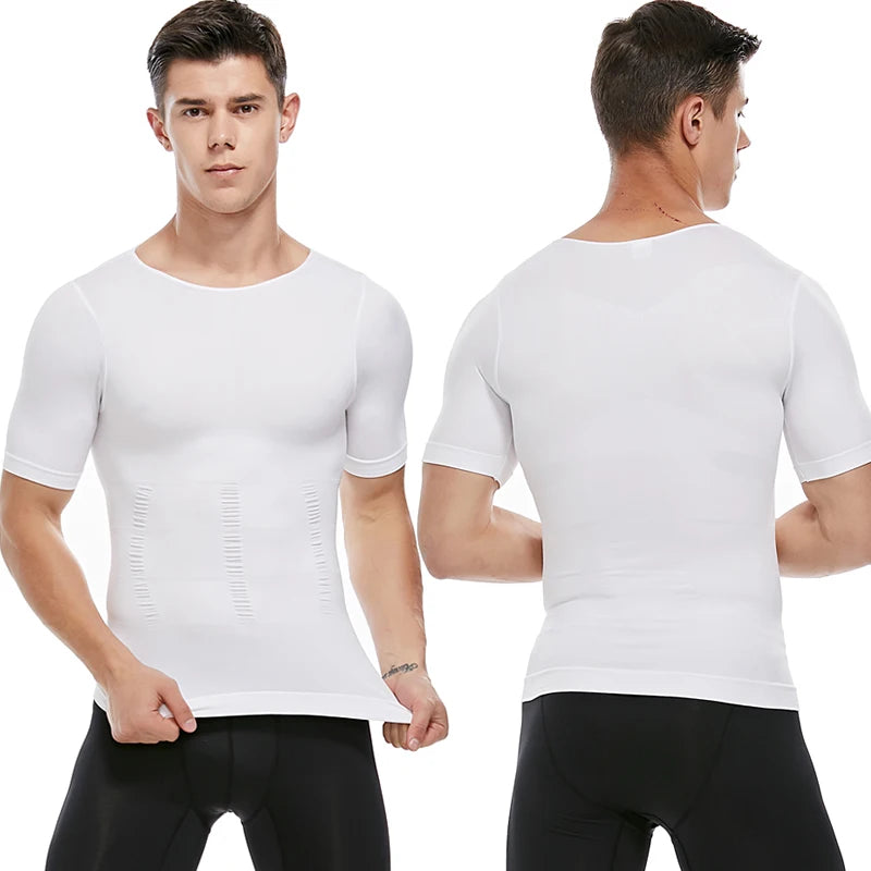 Chaleco moldeador de cuerpo adelgazante para hombre, camisa Abs para Abdomen, entrenamiento de gimnasio delgado, Control de barriga, camiseta sin mangas de compresión, ropa moldeadora sin mangas