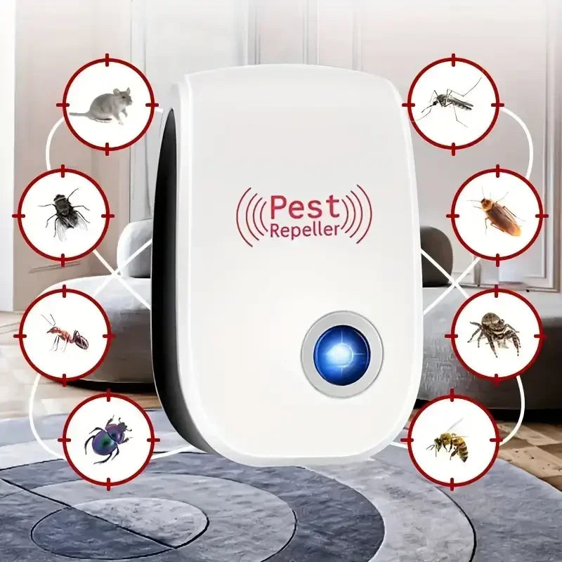 Repelente ultrasónico de plagas enchufable - Control efectivo de insectos para interiores para mosquitos, ratones, arañas, hormigas y cucarachas - Paja infantil