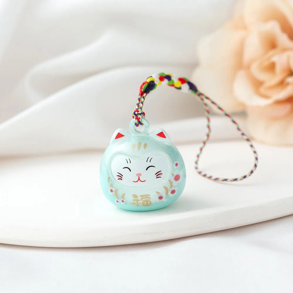 Cordón de correa para teléfono, cuerda colgante de muñeca, estilo japonés, antipérdida, Sakura, gato de la suerte, 1 unidad