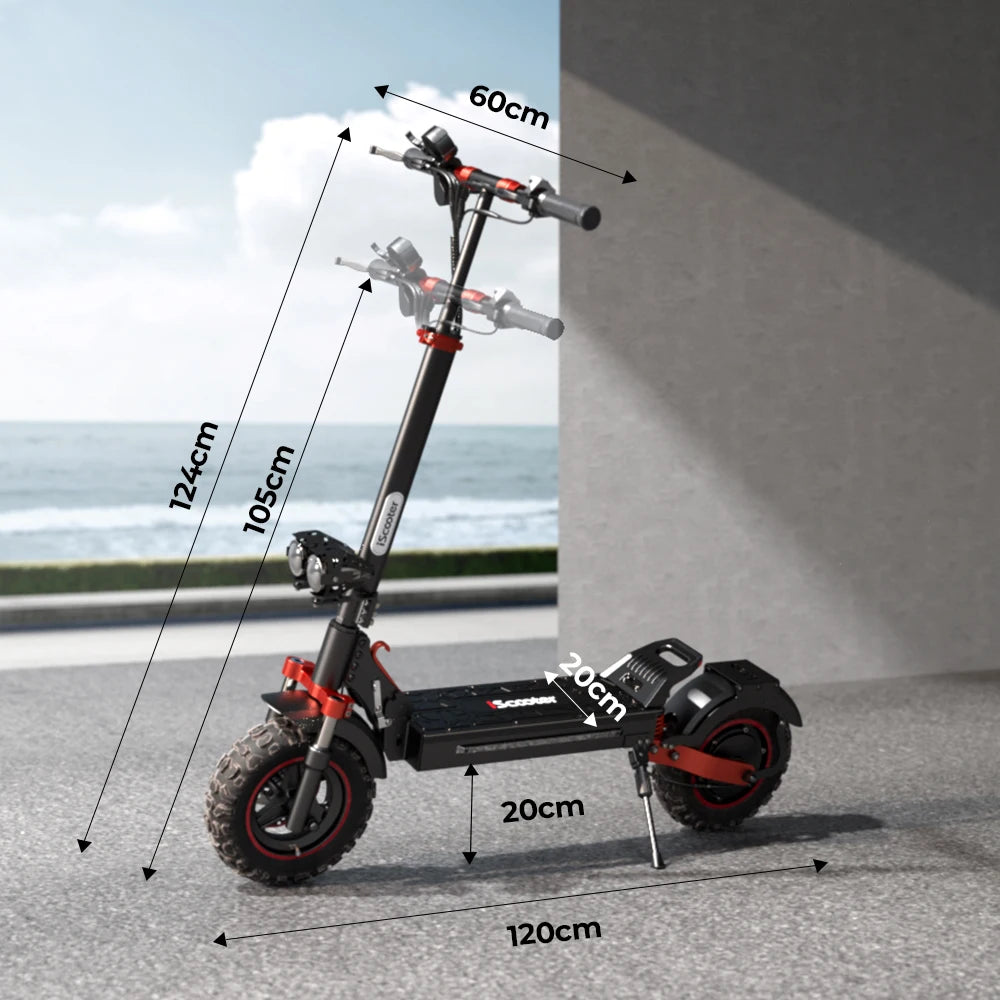 Patinete eléctrico iScooter iX5s de 15 Ah y 1000 W, potente, antideslizante, todoterreno, con neumático, autonomía de 65 km y 45 km/h.