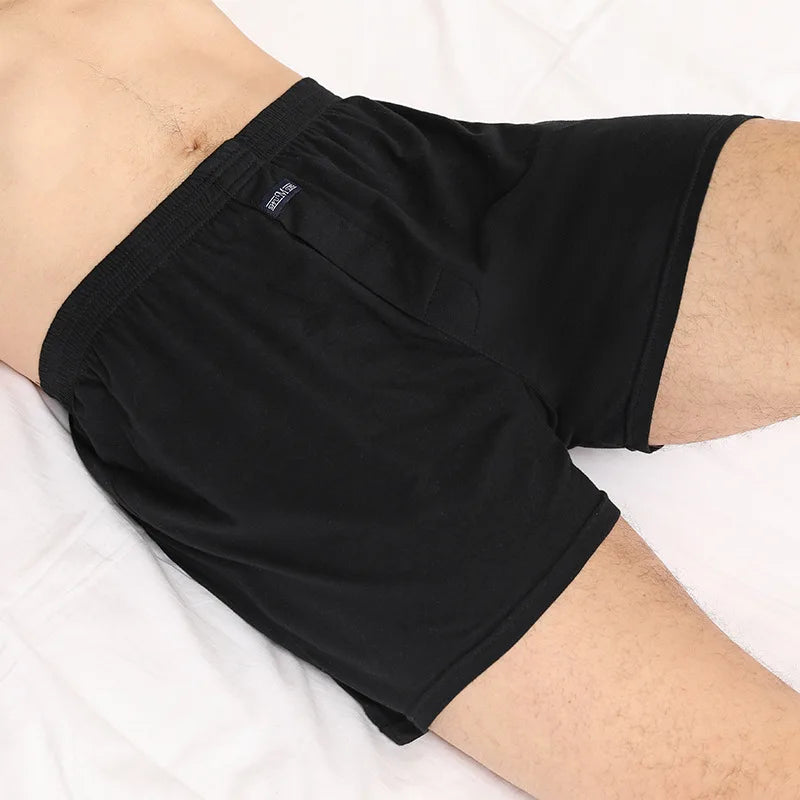 1 Uds. Ropa interior para hombre, pantalones Aro de algodón puro para dormir en casa, pantalones cortos holgados y transpirables de cintura alta para hombre, Boxers de cuatro esquinas