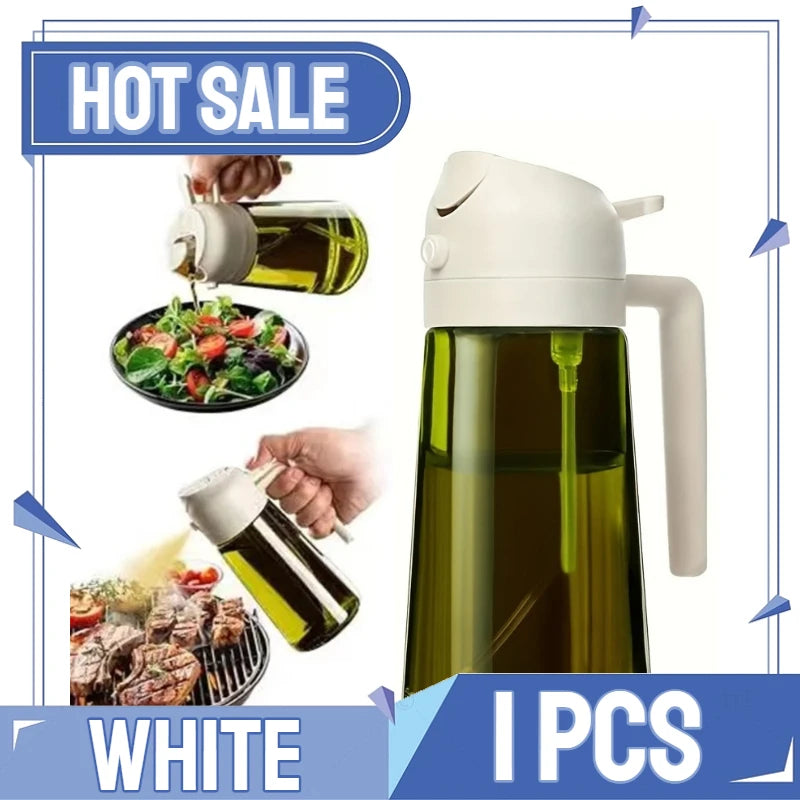 Dispensador de aceite en aerosol 2 en 1 para cocina, pulverizador de aceite o solo cepillo pulverizador para freír al aire, ensaladas, asar, cocinar en la cocina