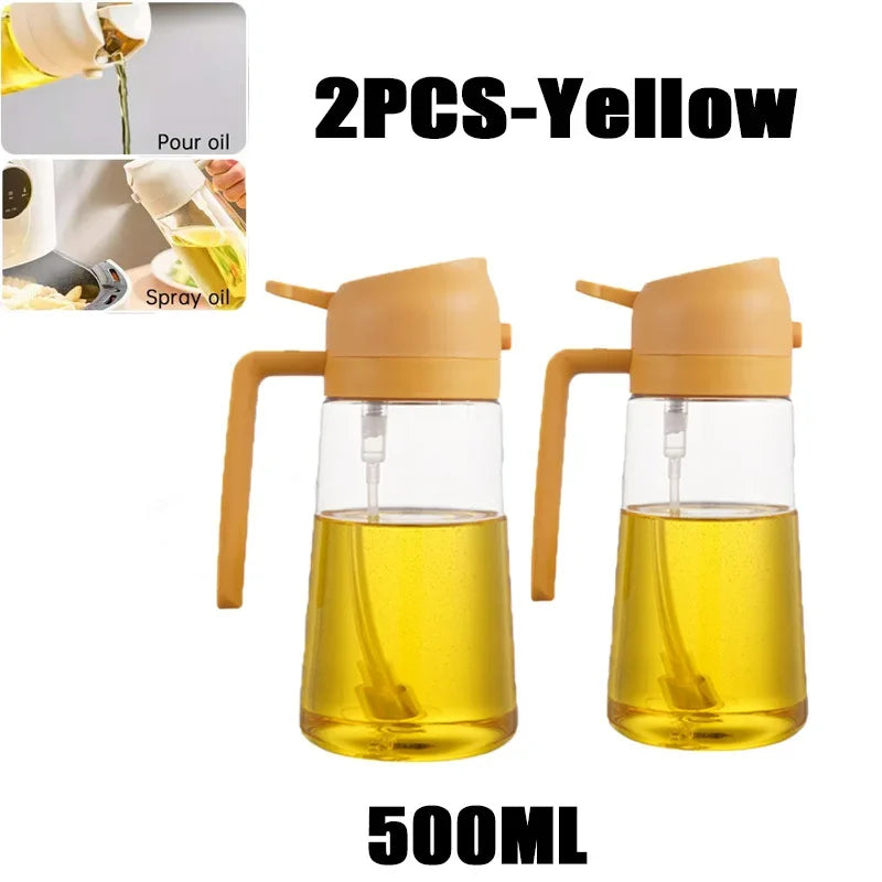 Dispensador de aceite en aerosol 2 en 1 para cocina, pulverizador de aceite o solo cepillo pulverizador para freír al aire, ensaladas, asar, cocinar en la cocina