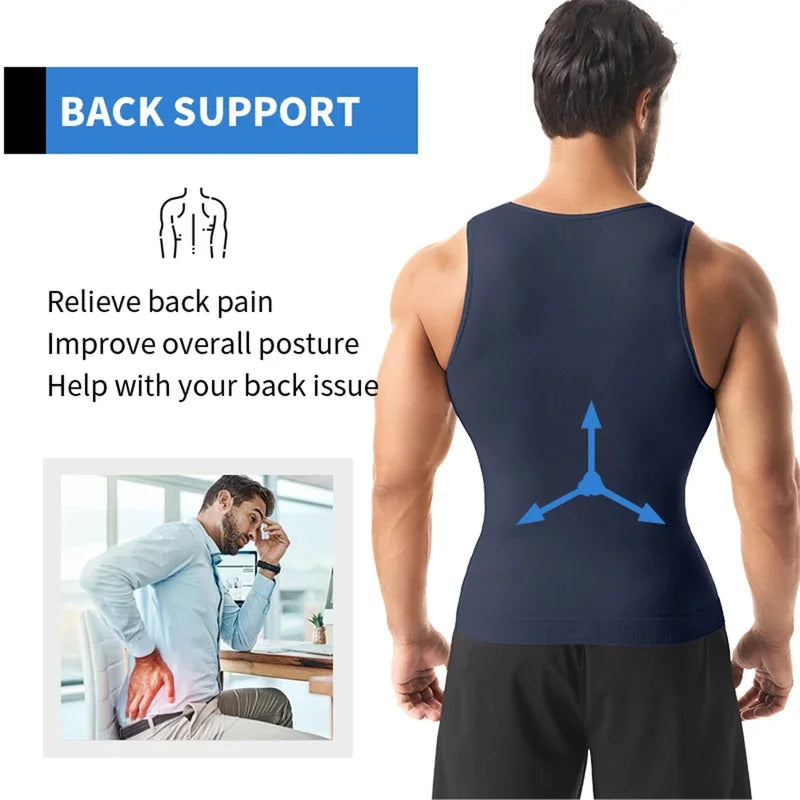 Camiseta de Compresión para Hombre, Chaleco Moldeador, Ropa Interior Reductora, Camiseta sin Mangas