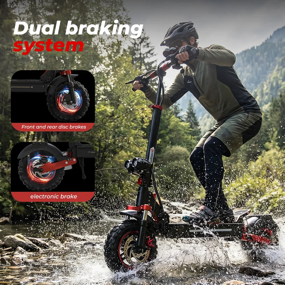 Patinete eléctrico iScooter iX5s de 15 Ah y 1000 W, potente, antideslizante, todoterreno, con neumático, autonomía de 65 km y 45 km/h.