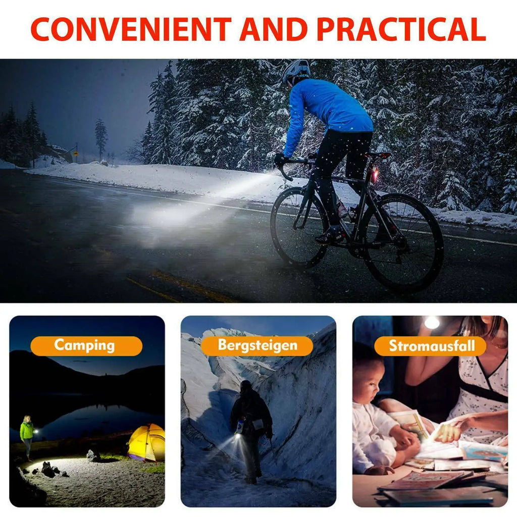 Juego de luces delanteras para bicicleta con luz trasera, recargable por USB, fácil de instalar, 3 modos, accesorios para bicicleta de carretera MTB