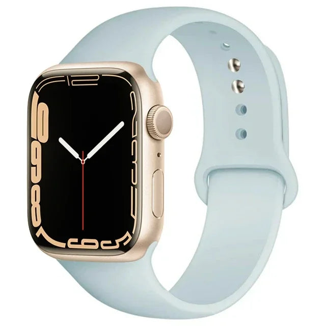 Correa de silicona para Apple Watch, 46mm, 44mm, 45mm, 40mm, 41mm, 42-38mm, 49mm, pulsera deportiva iwatch series 11 10 9 8 7 6 5 SE Ultra3