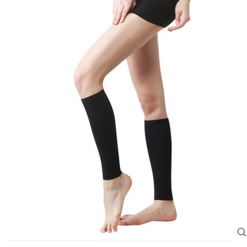 1 par de mangas de compresión para pantorrilla, calcetines de compresión para pierna para correr, férula para espinilleras, para hombres y mujeres, 20-30mmHg