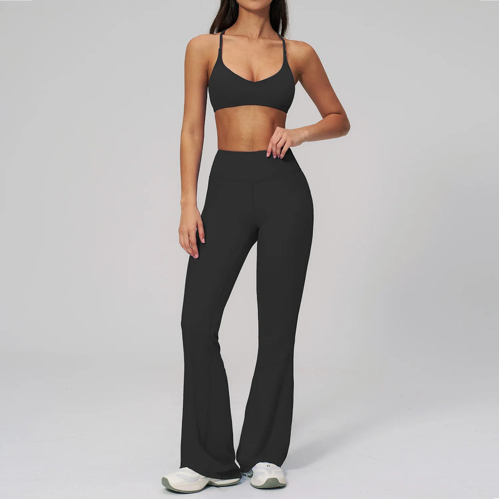Conjunto de Yoga para Mujer, Ropa Deportiva, Conjunto de Gimnasio y Fitness, 2 Piezas, Leggings para Correr, Sujetador Deportivo Transpirable, Ropa Deportiva Femenina