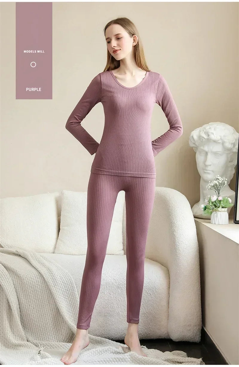 Ropa interior térmica cálida para mujer, ropa íntima Sexy para mujer, Calzoncillos largos con forma de mujer, ropa térmica moldeadora de cuello medio para mujer