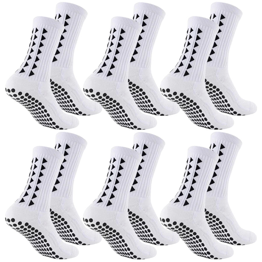 6 pares de calcetines de fútbol para hombres y mujeres, calcetines deportivos con parte inferior de toalla, calcetines deportivos para rugby, fútbol, ciclismo, correr, ejercicio, calcetines atléticos