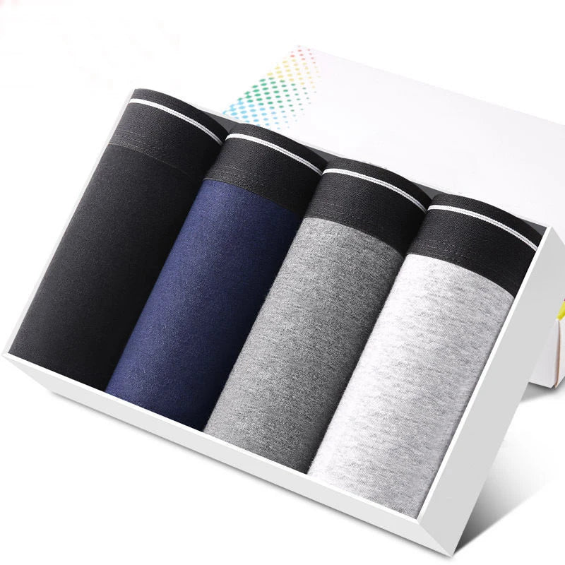 Calzoncillos de algodón para hombre, ropa interior Sexy, transpirable, de marca, 4 piezas
