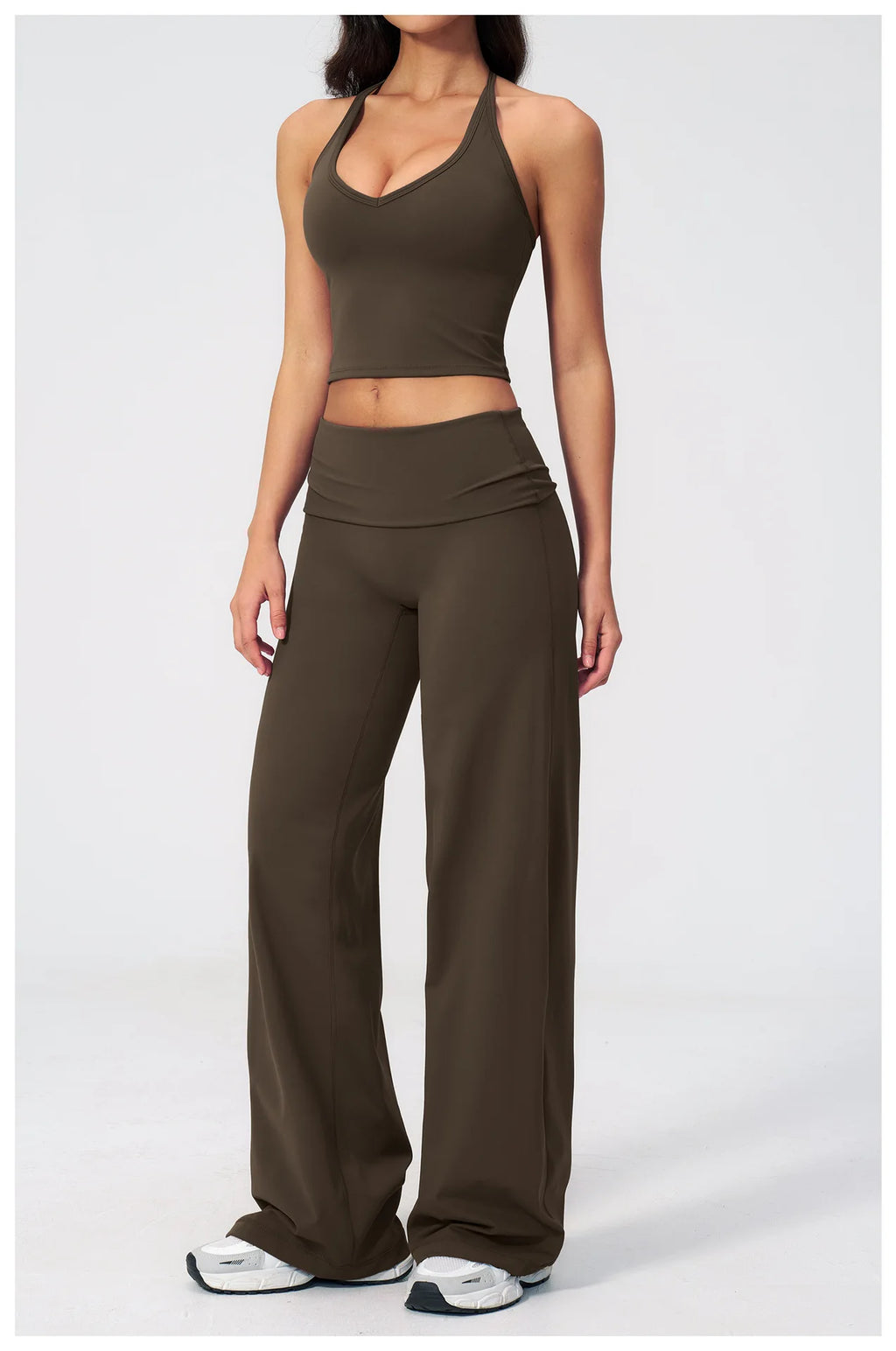 Conjunto Deportivo de Yoga para Mujer, Conjunto de Dos Piezas, Pantalones y Top, Traje Deportivo para Gimnasio, Yoga y Entrenamiento