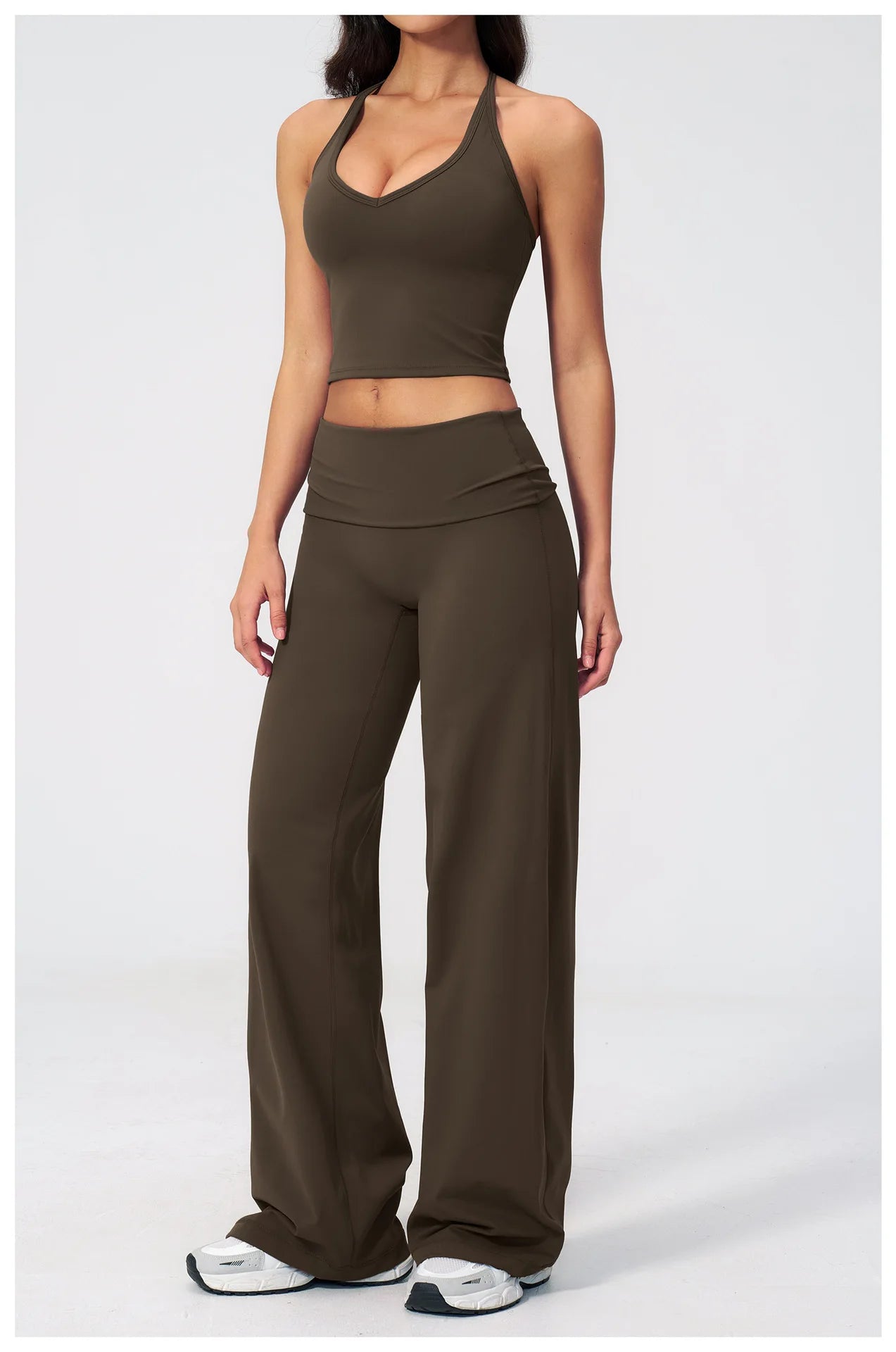 Conjunto Deportivo de Yoga para Mujer, Conjunto de Dos Piezas, Pantalones y Top, Traje Deportivo para Gimnasio, Yoga y Entrenamiento