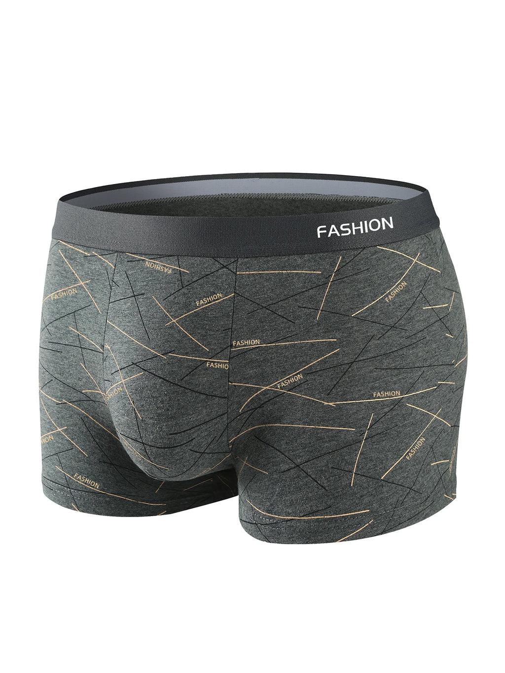 Ropa interior para hombre 4 Uds., calzoncillos boxer íntimos con estampado de líneas diarias cómodos, suaves y a la moda, boxers deportivos y transpirables