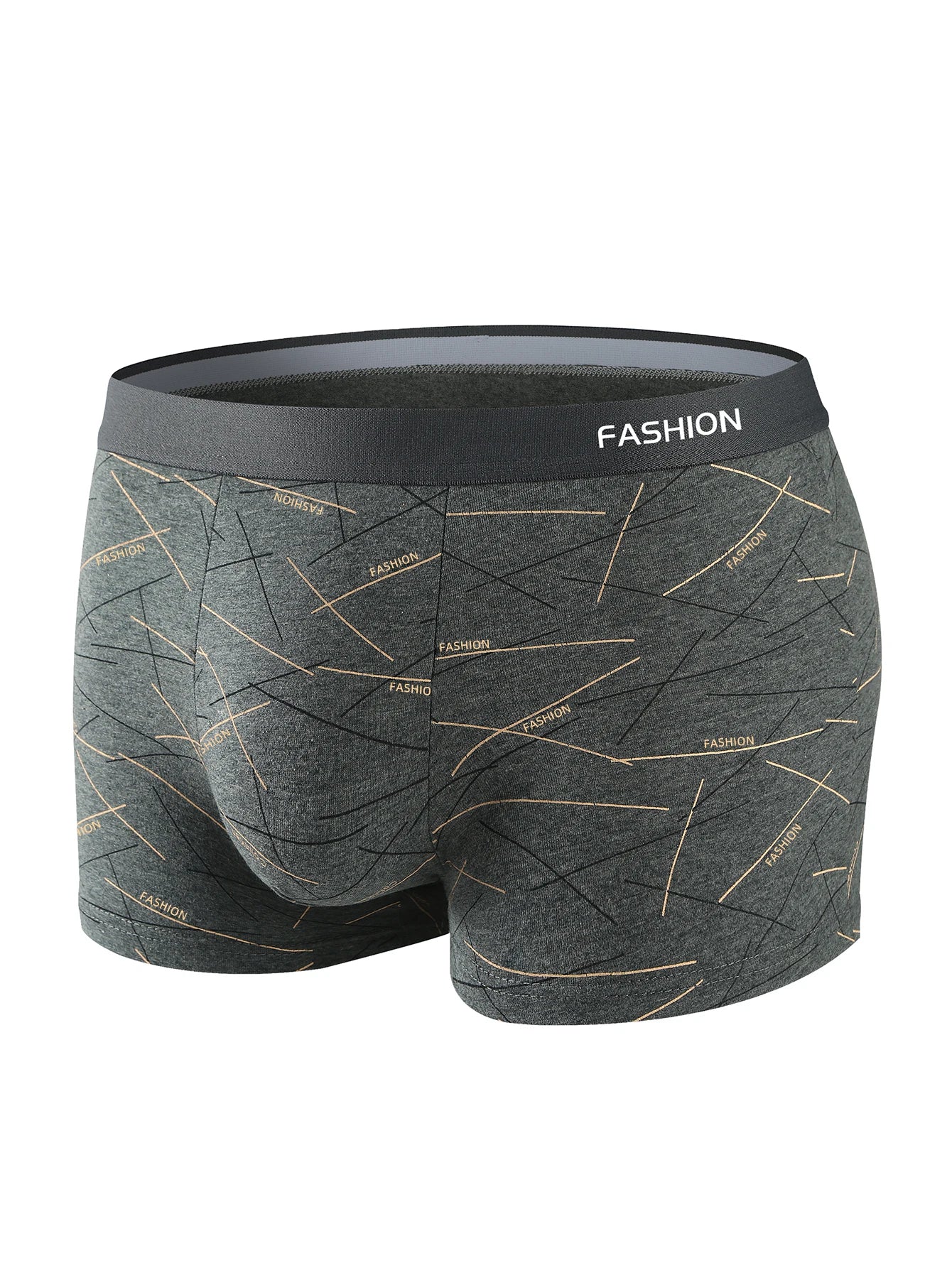 Ropa interior para hombre 4 Uds., calzoncillos boxer íntimos con estampado de líneas diarias cómodos, suaves y a la moda, boxers deportivos y transpirables