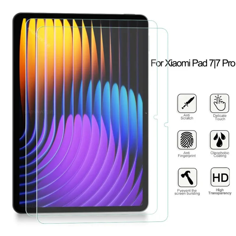 Para Xiaomi Pad 7 11,2 pulgadas 2 piezas HD Protector de pantalla de vidrio templado a prueba de arañazos Funda para Xiaomi Pro 7 Pro película protectora