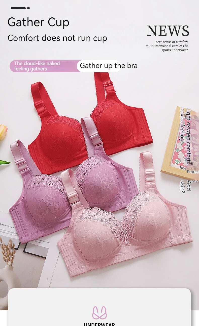 Sujetadores de encaje para mujer, Bralette con perspectiva ultrafina, sujetador con escote en V profundo, lencería Sexy, Tops de talla grande, ropa interior para mamá, sujetador activo