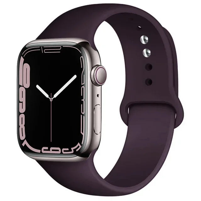 Correa de silicona para Apple Watch, 46mm, 44mm, 45mm, 40mm, 41mm, 42-38mm, 49mm, pulsera deportiva iwatch series 11 10 9 8 7 6 5 SE Ultra3