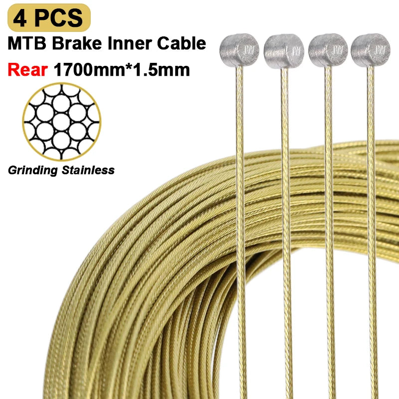 Cables de freno de palanca de cambios de bicicleta HEPPE, Cable de cambio de cambio delantero y trasero para bicicleta de montaña y carretera, juego de cables de acero inoxidable