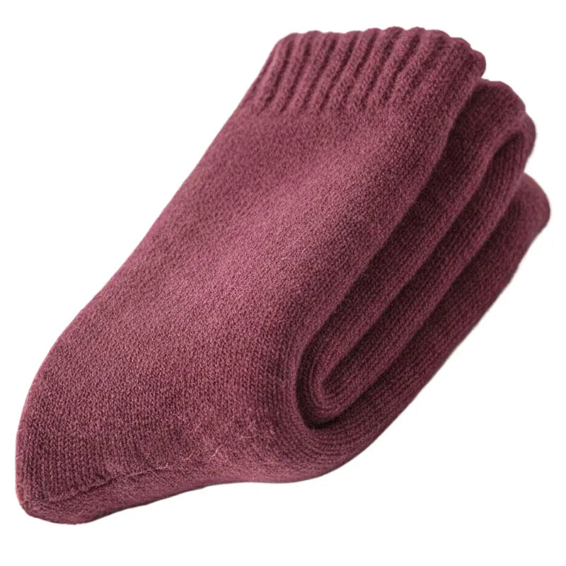 2025 nuevos calcetines cálidos súper gruesos de invierno, calcetines de lana para hombres y mujeres, calcetines sólidos, calcetines de lana Merino contra la nieve fría, calcetines Terry