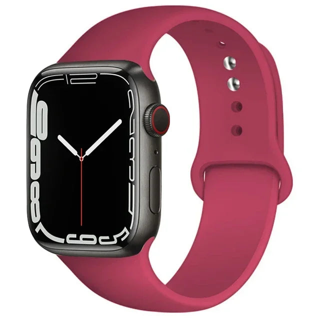 Correa de silicona para Apple Watch, 46mm, 44mm, 45mm, 40mm, 41mm, 42-38mm, 49mm, pulsera deportiva iwatch series 11 10 9 8 7 6 5 SE Ultra3