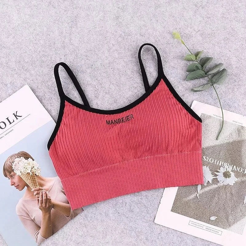 Nuevo Sujetador deportivo para mujer, Top corto Sexy para gimnasio, ropa interior de algodón para mujer, Tops de tubo suaves y cómodos, Tops de sujetador para mujer para niñas