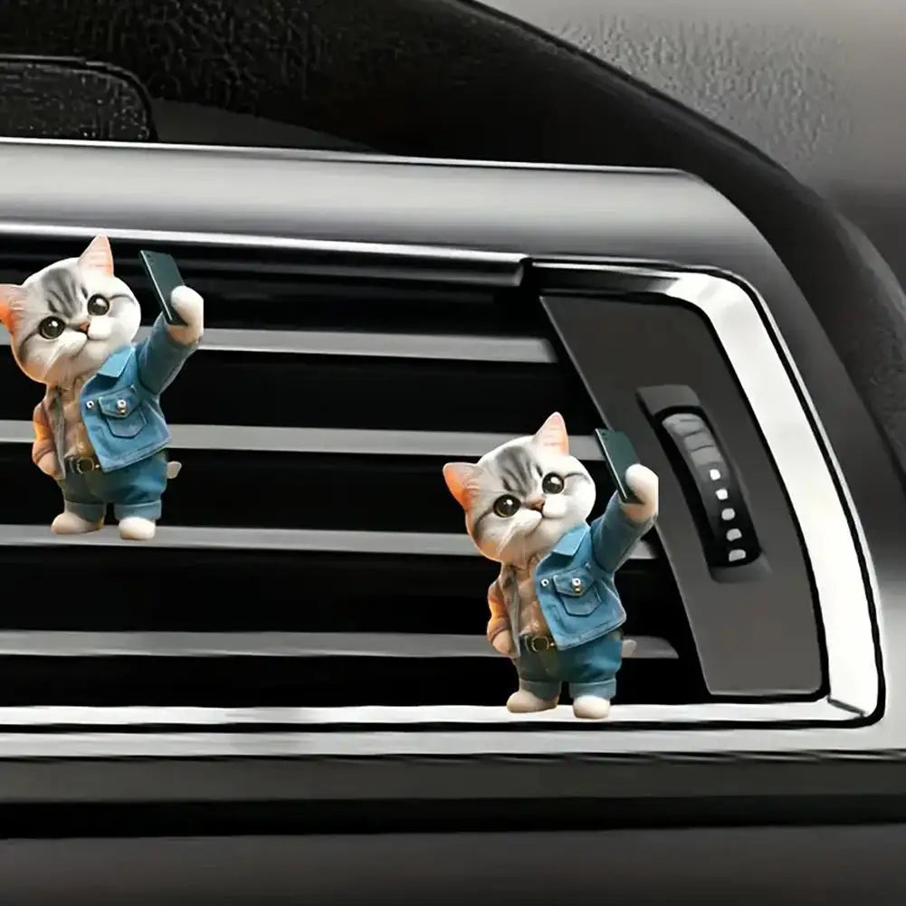 Clips de Perfume para salida de coche, ambientador de aire acondicionado, aromaterapia, lindo gato/perro, accesorios de decoración Interior, herramientas