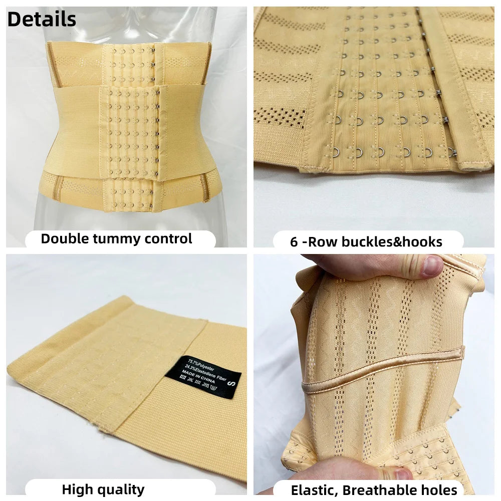 Entrenador de cintura moldeador de cuerpo para mujer, Control de barriga, envoltura adelgazante, faja reductora de vientre plano, cinturones de corsé