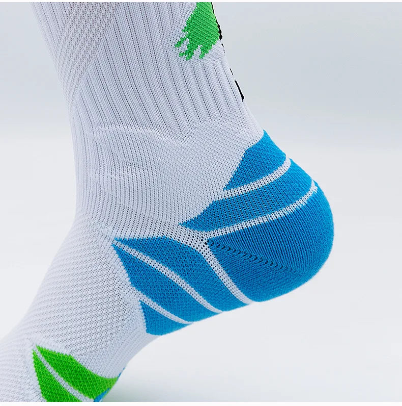 Calcetines deportivos profesionales para hombre, medias de tubo alto, con fondo grueso, absorbente de golpes, contraste de Color, Elite, 1 par