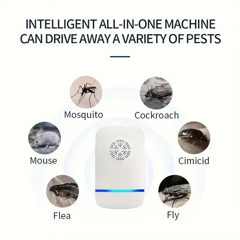 Repelente ultrasónico de plagas enchufable - Control efectivo de insectos para interiores para mosquitos, ratones, arañas, hormigas y cucarachas - Paja infantil